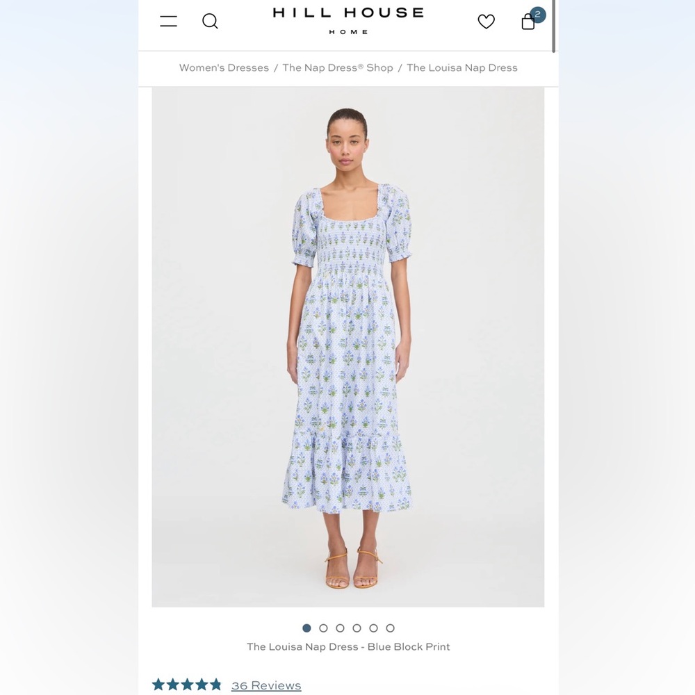Hill House Louisa Nap Dress - Blue Block Print